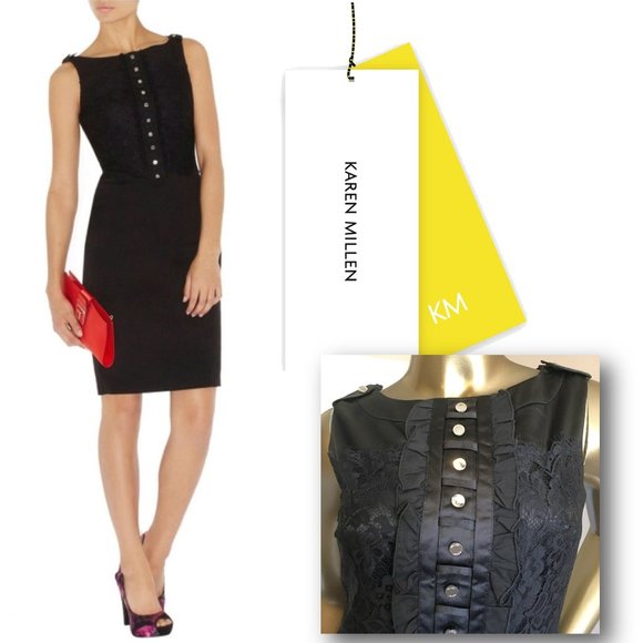 Karen Millen Dresses & Skirts - KAREN MILLEN  Black Lace Inset Cocktail Pencil Dress 𝐍𝐄𝐖 𝐖𝐈𝐓𝐇 𝐓𝐀𝐆𝐒!